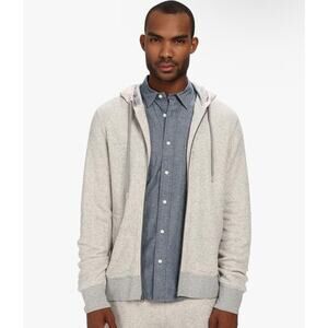 JACK SPADE Men’s Belford Full-Zip Heather Gray Zip front Hoodie Med